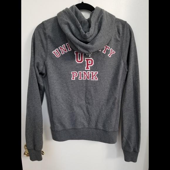 Gray Zip Up Hoodie by Victoria's Secret PINK - Picture 2 of 3